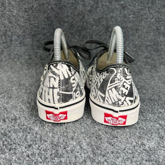 Vans Authentic Sneakers Women's 8.5 Black Off The Wall Print‎ Low Athletic Shoes - Picture 6 of 13